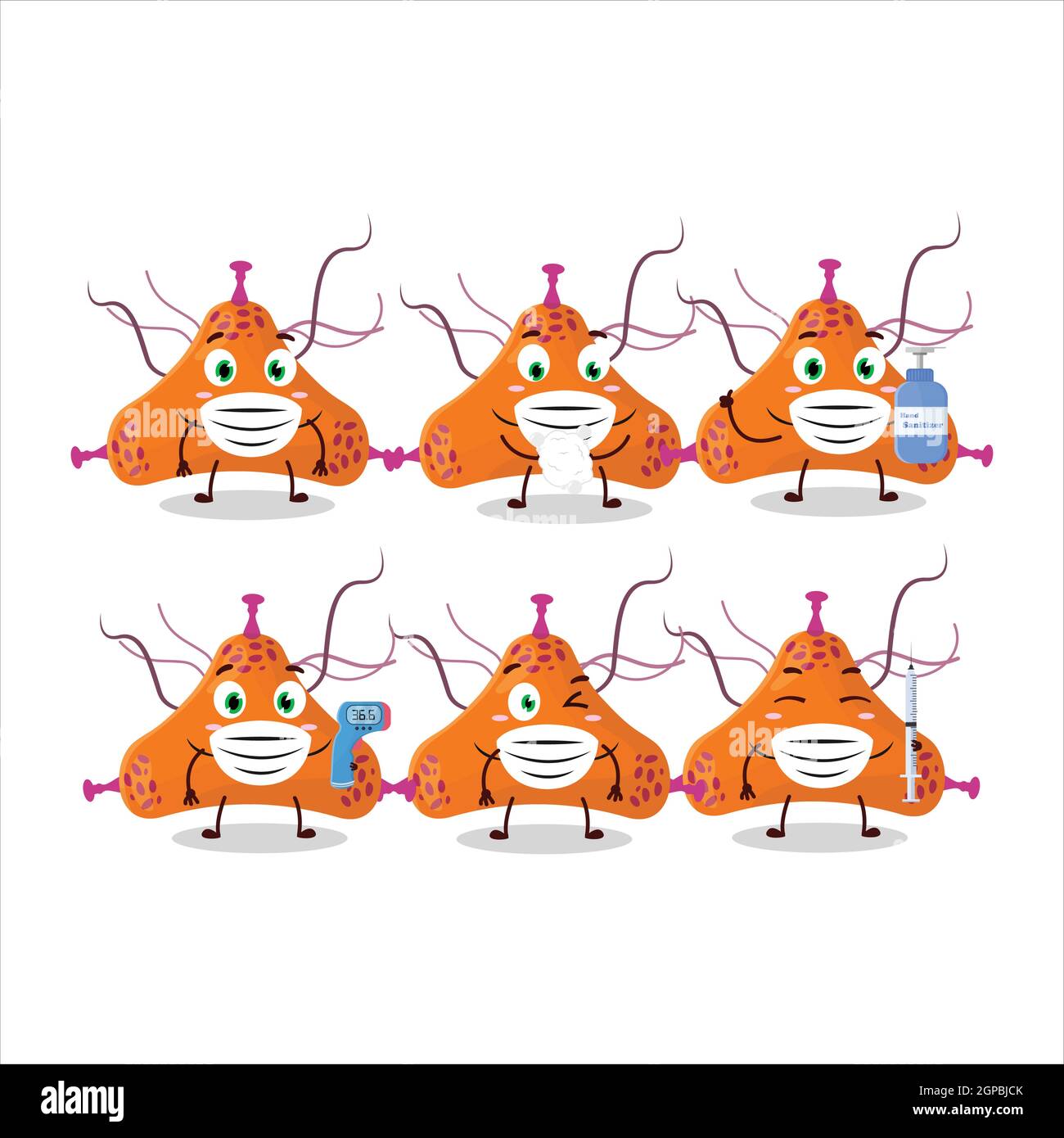 Ein Bild von Bakterien Virus Cartoon Design-Stil halten gesund während einer Pandemie. Vektorgrafik Stock Vektor