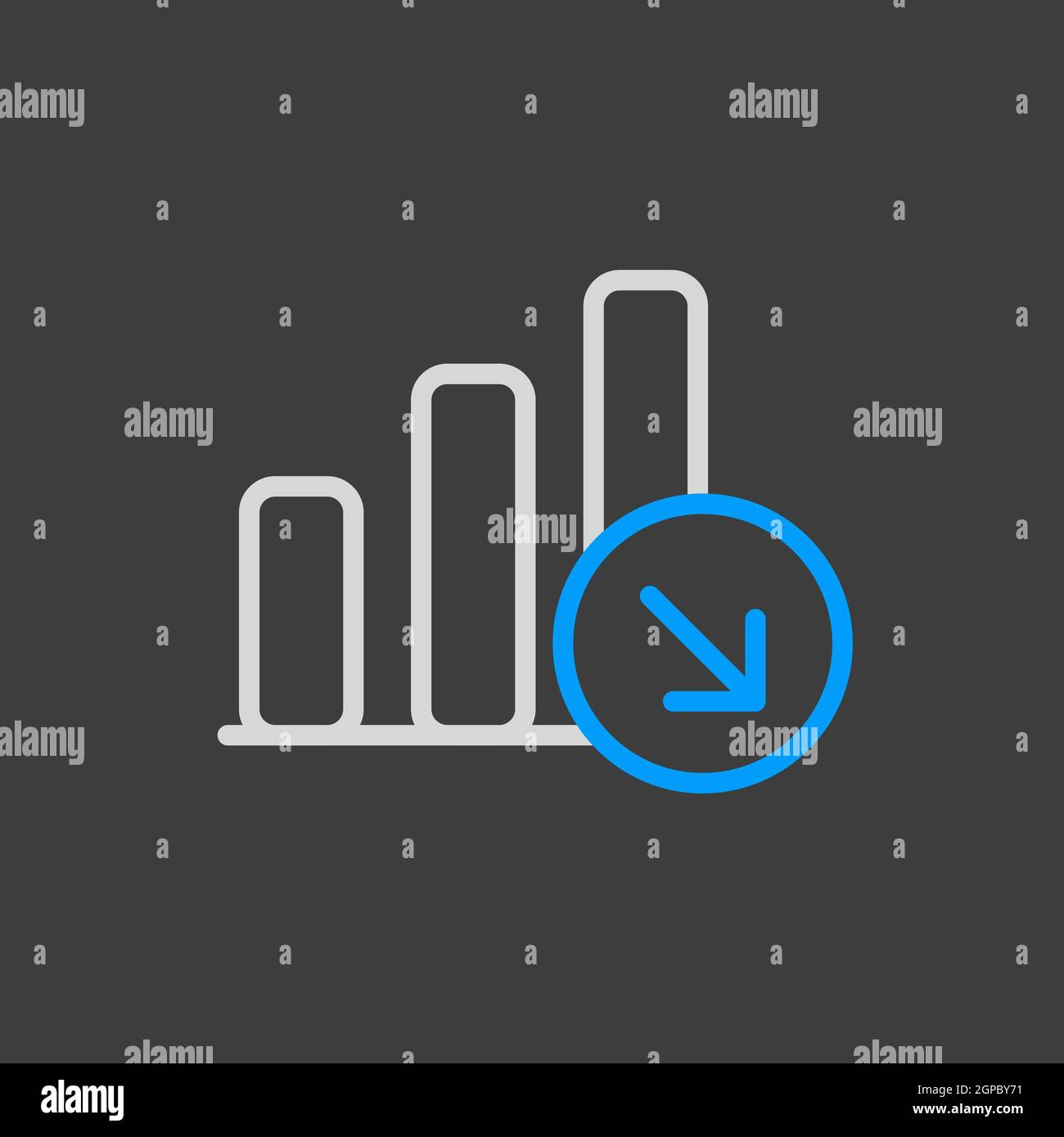 Symbol „Umrisslinie verkleinern“. Büroschild. Graph Symbol für Ihre Website-Design, Logo, App, UI. Vektorgrafik Stockfoto