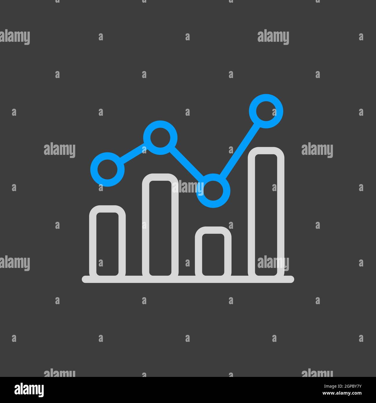 Grafik in trendigen Umrisssymbol. Finanzzeichen. Graph Symbol für Ihre Website-Design, Logo, App, UI. Vektorgrafik, EPS10. Stockfoto