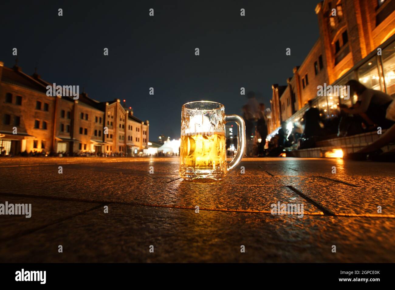Bier des Bildes, um draußen zu trinken. Drehort: Präfektur kanagawa, Yokohama-Stadt Stockfoto
