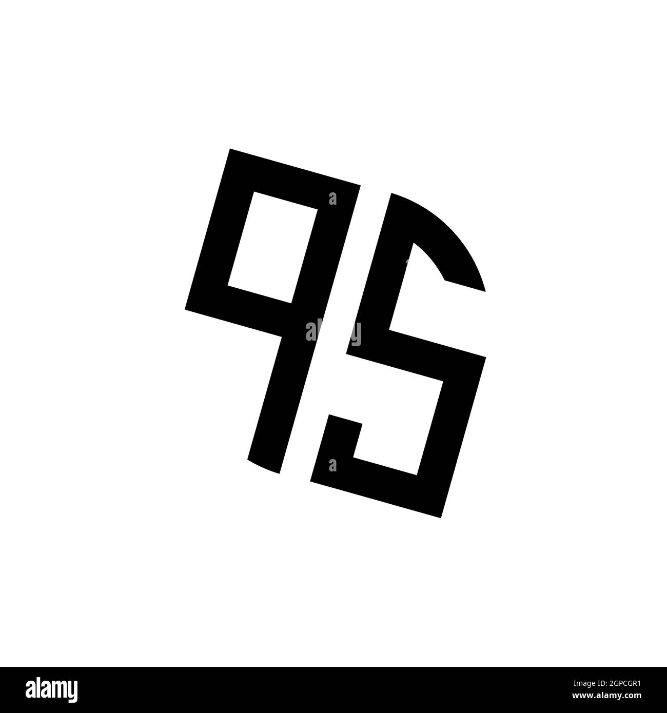 PS-Logo mit geometrischer Form Vektor Monogramm Design-Vorlage isoliert auf weißem Hintergrund Stock Vektor