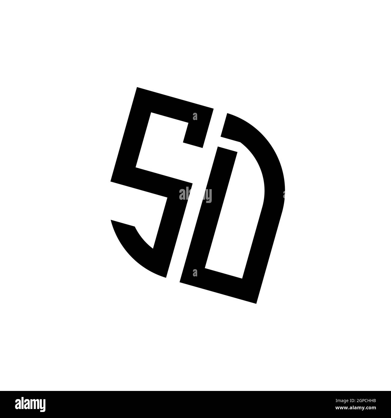 SD-Logo mit geometrischer Form Vektor Monogramm Design-Vorlage isoliert auf weißem Hintergrund Stock Vektor