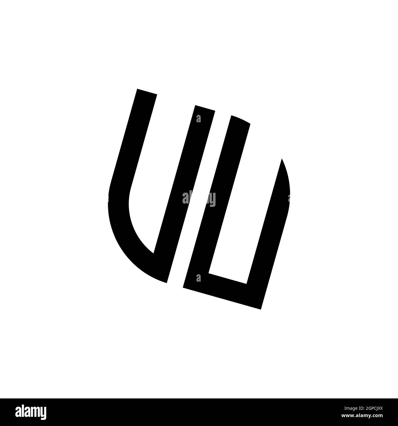 UU-Logo mit geometrischer Form Vektor Monogramm Design-Vorlage isoliert auf weißem Hintergrund Stock Vektor