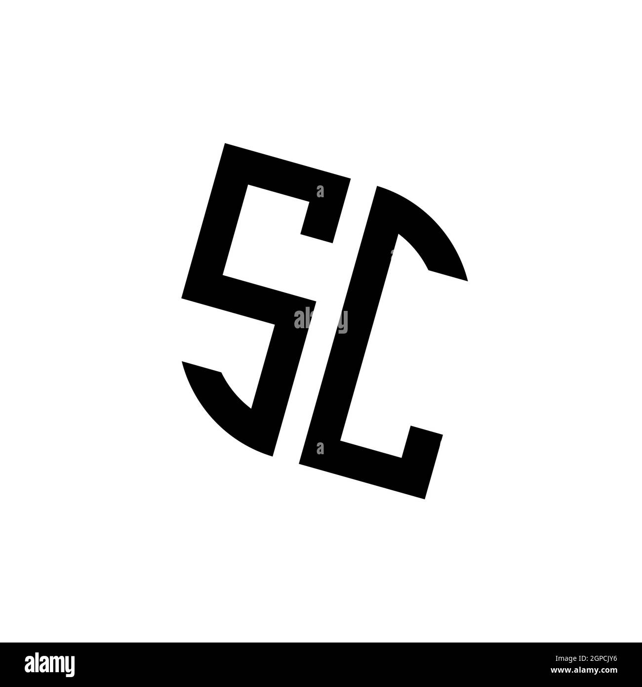 SC-Logo mit geometrischer Form Vektor Monogramm Design-Vorlage isoliert auf weißem Hintergrund Stock Vektor