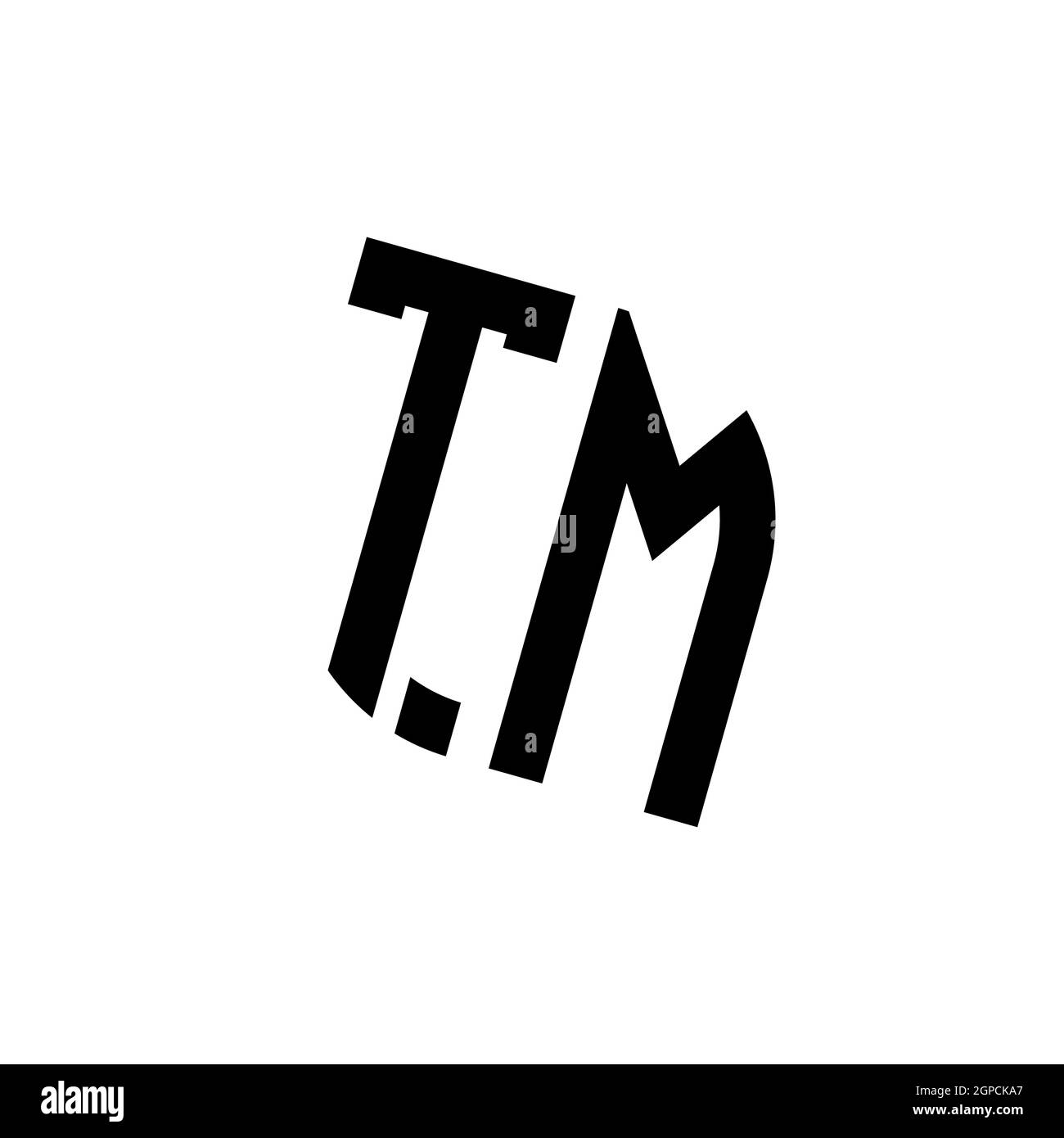 TM-Logo mit geometrischer Form Vektor-Monogramm-Design-Vorlage isoliert auf weißem Hintergrund Stock Vektor