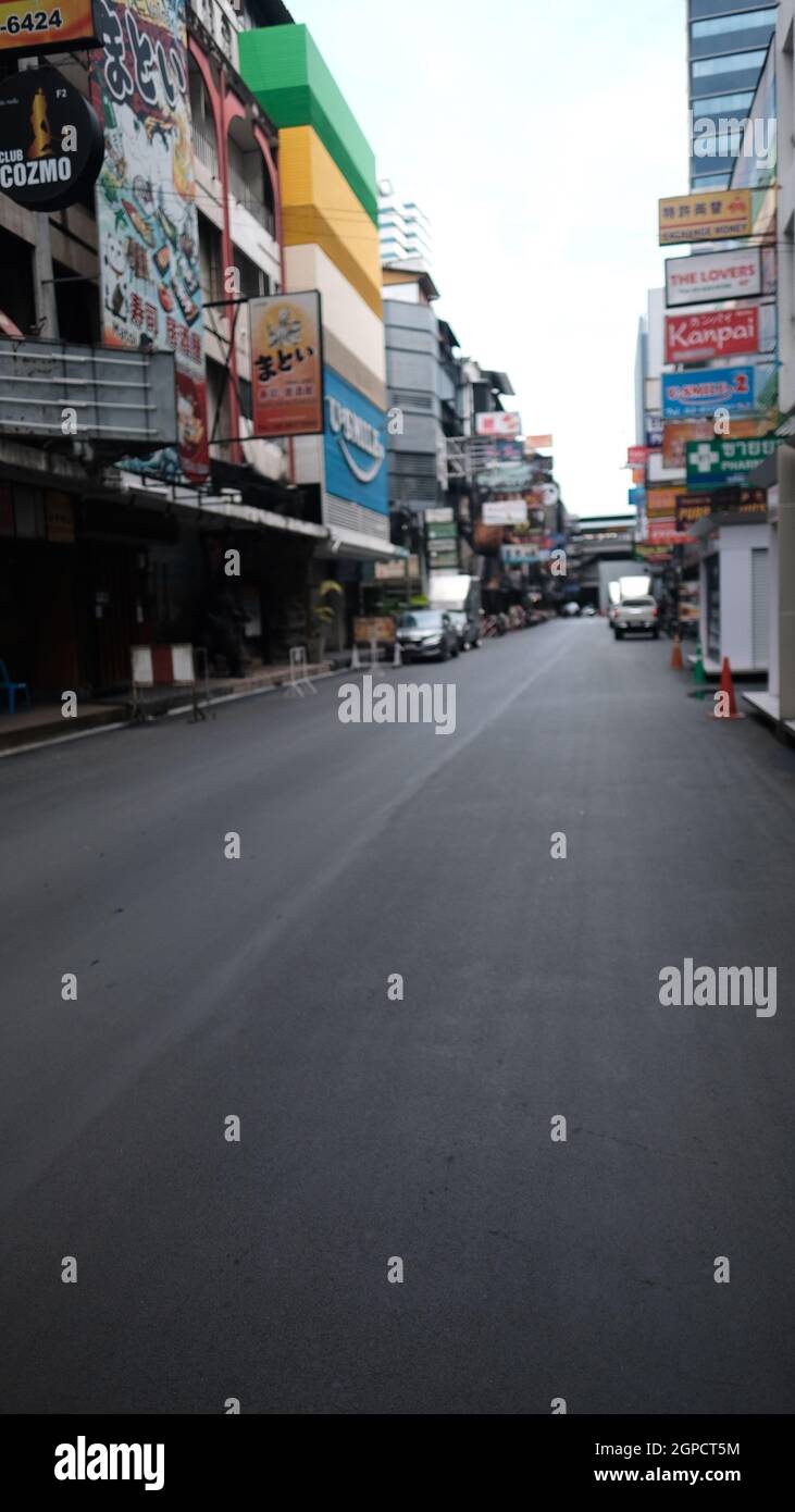 Pandemiesperre Patpong Road Area Business Geschlossen Stockfoto