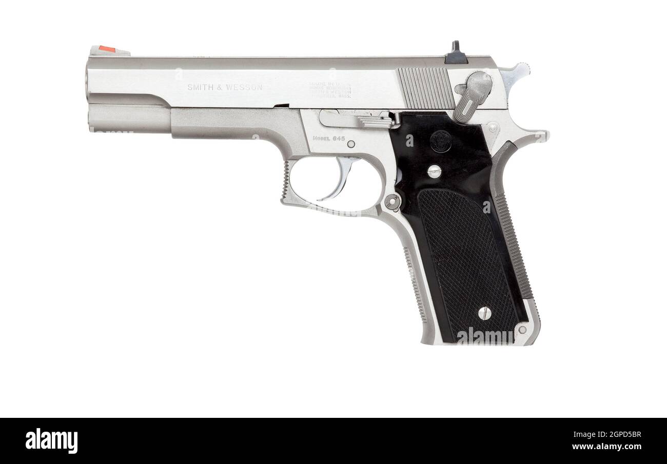 Smith & Wesson Modell 645 Halbautomatische Pistole. Stockfoto