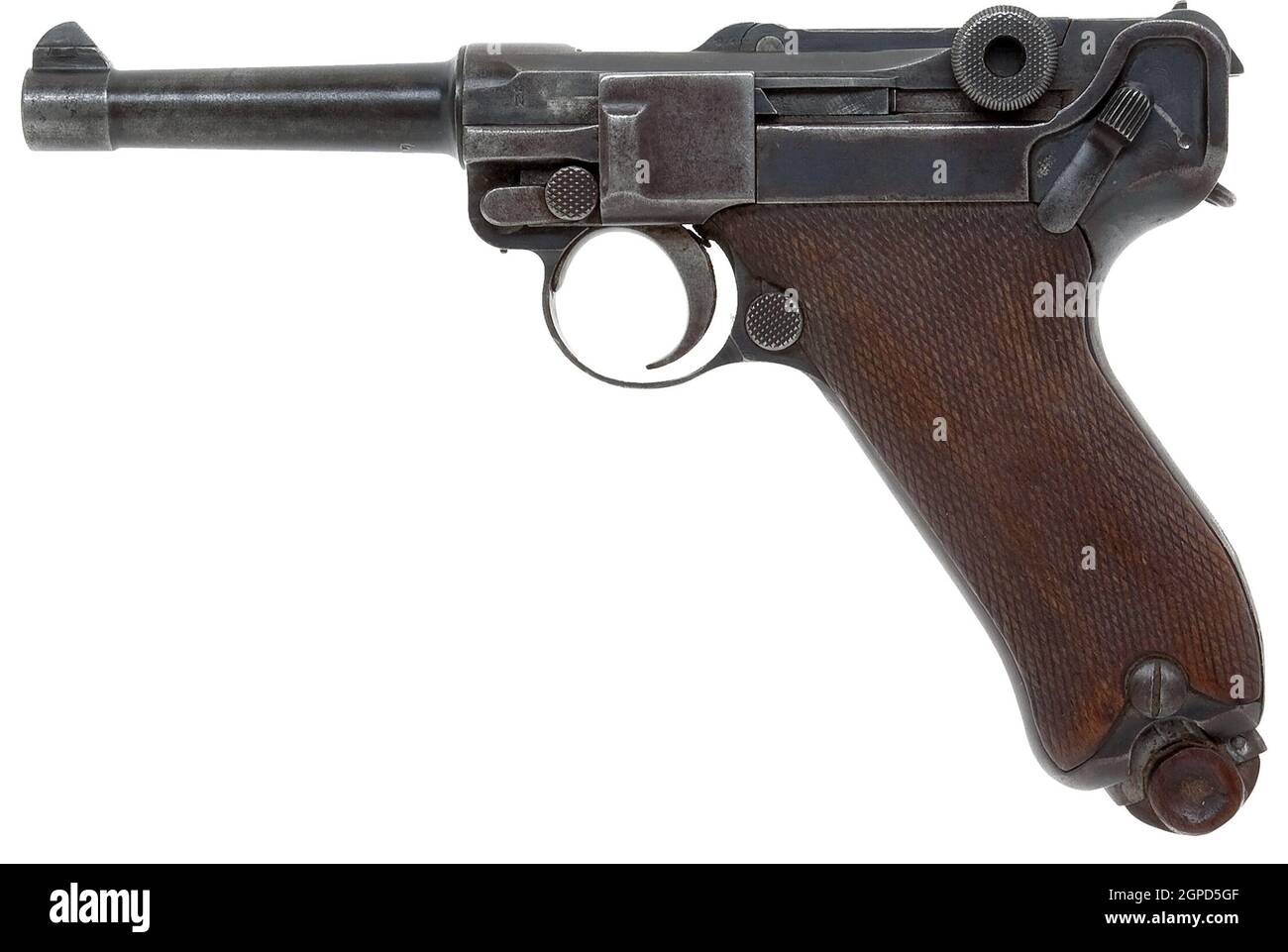 Halbautomatische deutsche DWM-Luger-Pistole. Stockfoto