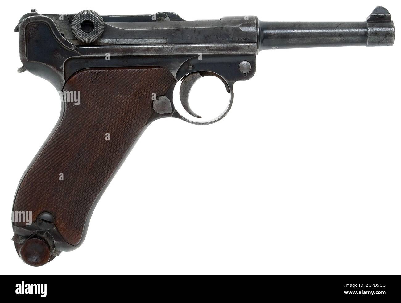 Halbautomatische deutsche DWM-Luger-Pistole. Stockfoto