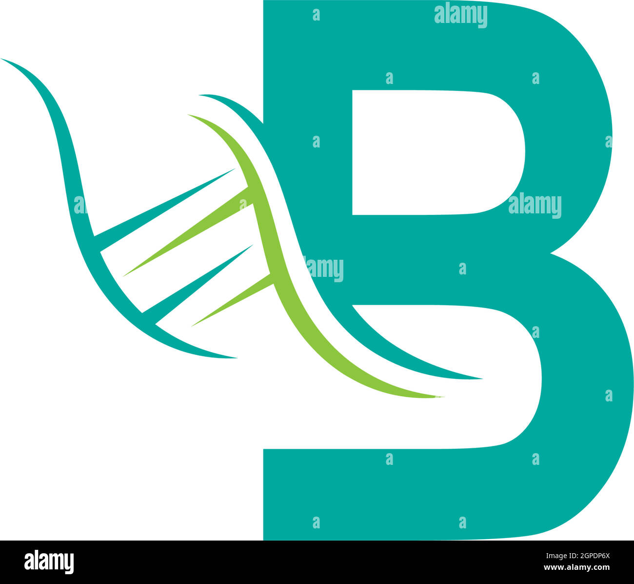 DNA-Symbol-Logo mit B-Vorlage Stock Vektor
