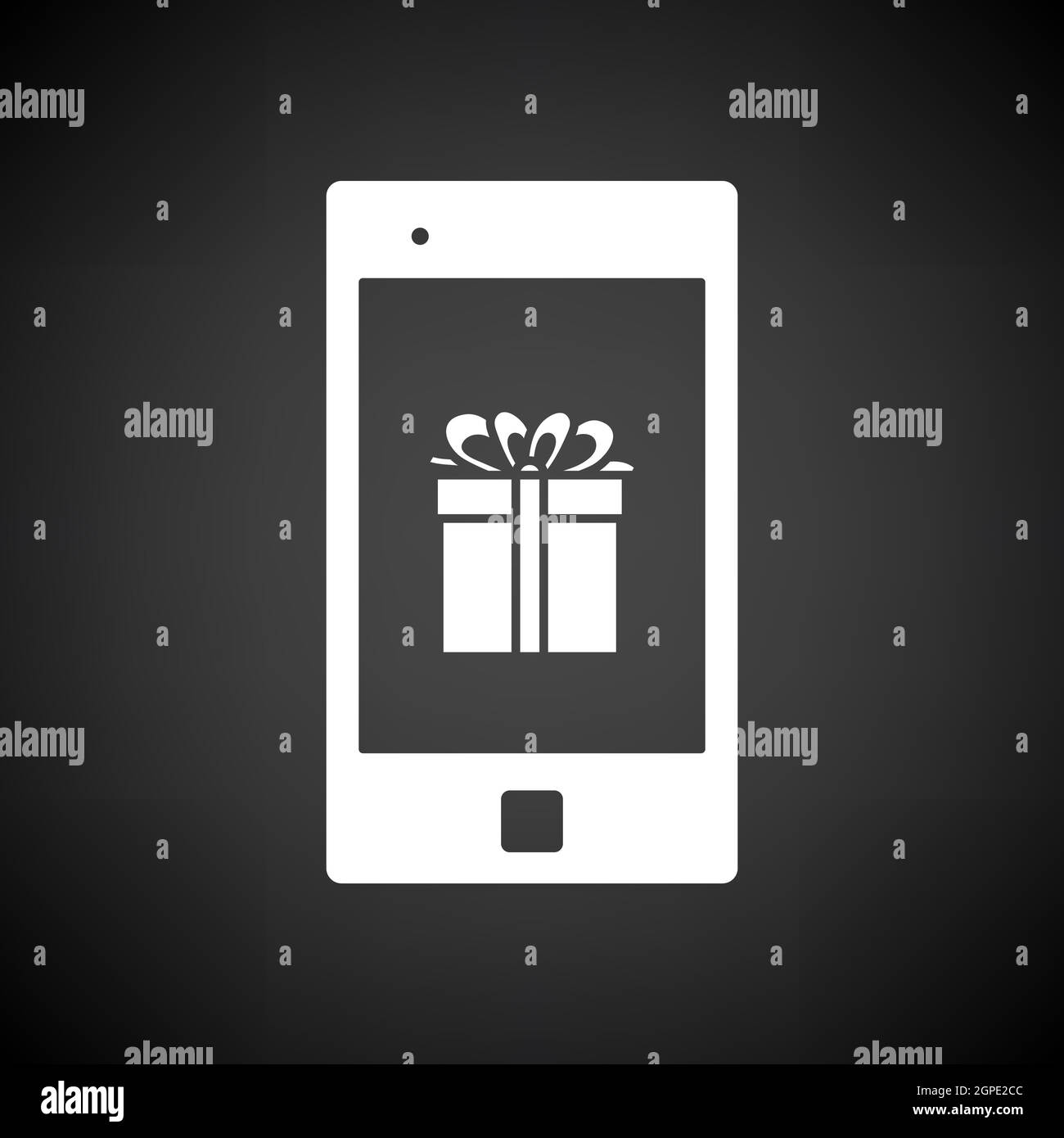 Smartphone Mit Symbol Für Geschenkbox Auf Dem Bildschirm Stock Vektor