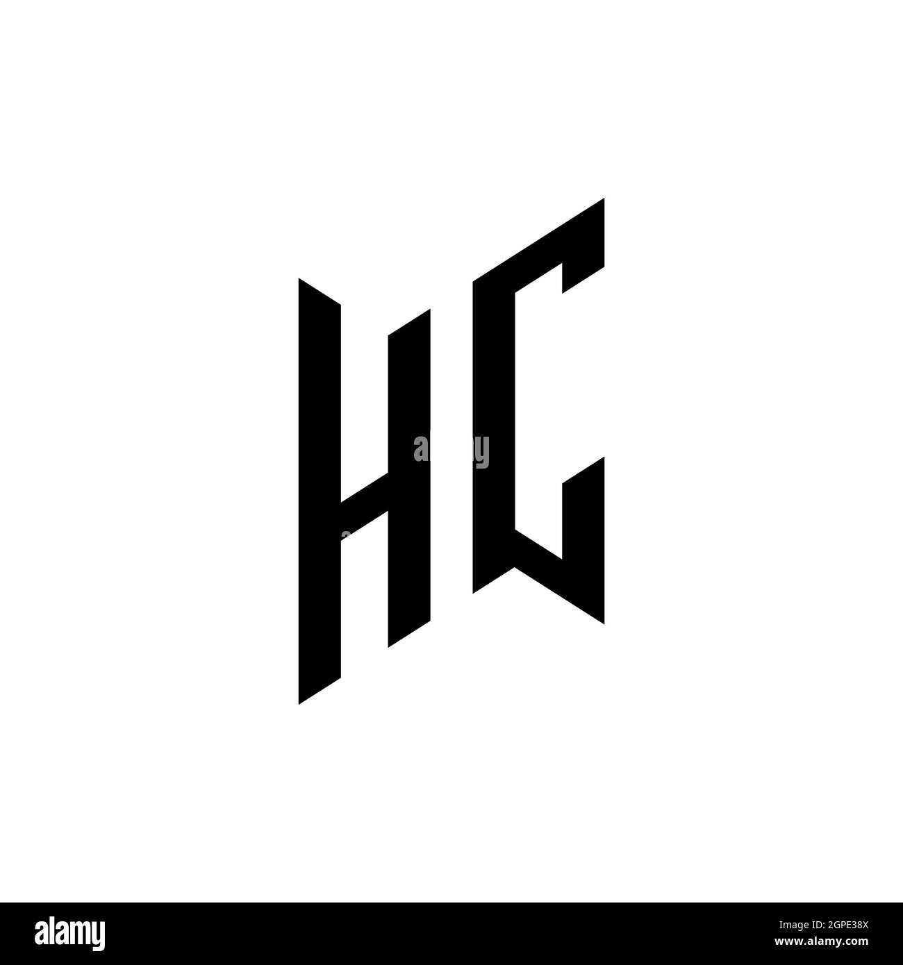 HC Monogram – Vorlage für geometrische Formen. Monogram anfänglicher Design-Vektor auf weißem Hintergrund isoliert Stock Vektor