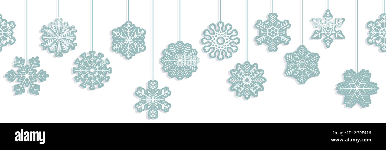 Hängen Schneestars Banner für weihnachten Grüße Zeit Stock Vektor