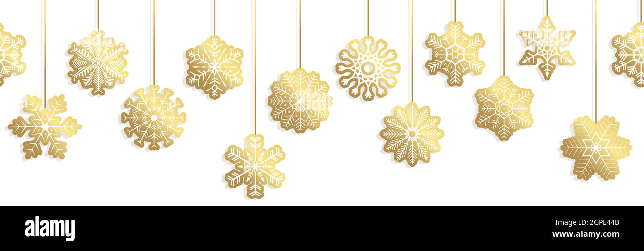 Hängen Schneestars Banner für weihnachten Grüße Zeit Stock Vektor