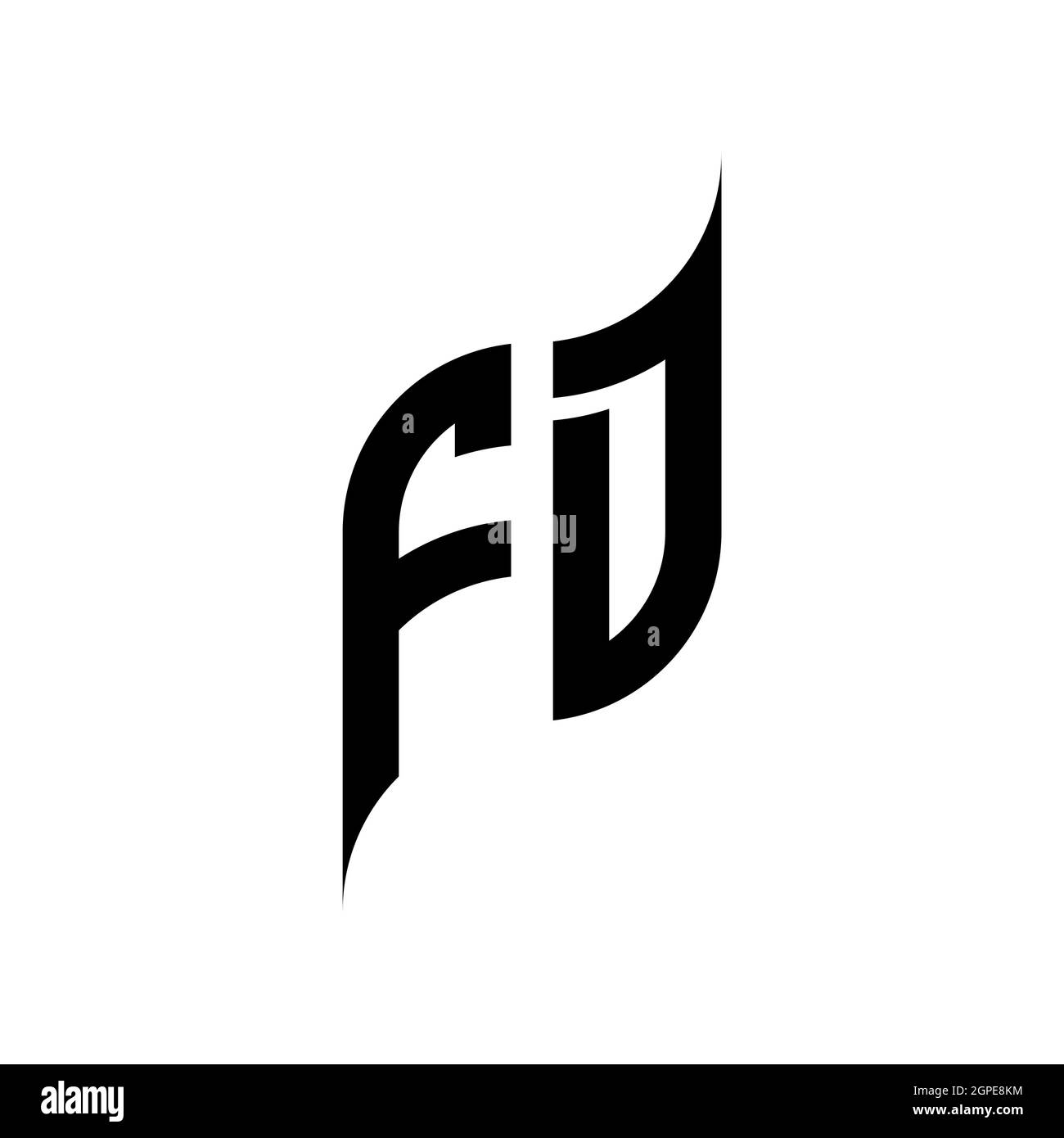 FD Monogram – Vorlage im geometrischen Formstil. Monogram anfänglicher Design-Vektor auf weißem Hintergrund isoliert Stock Vektor
