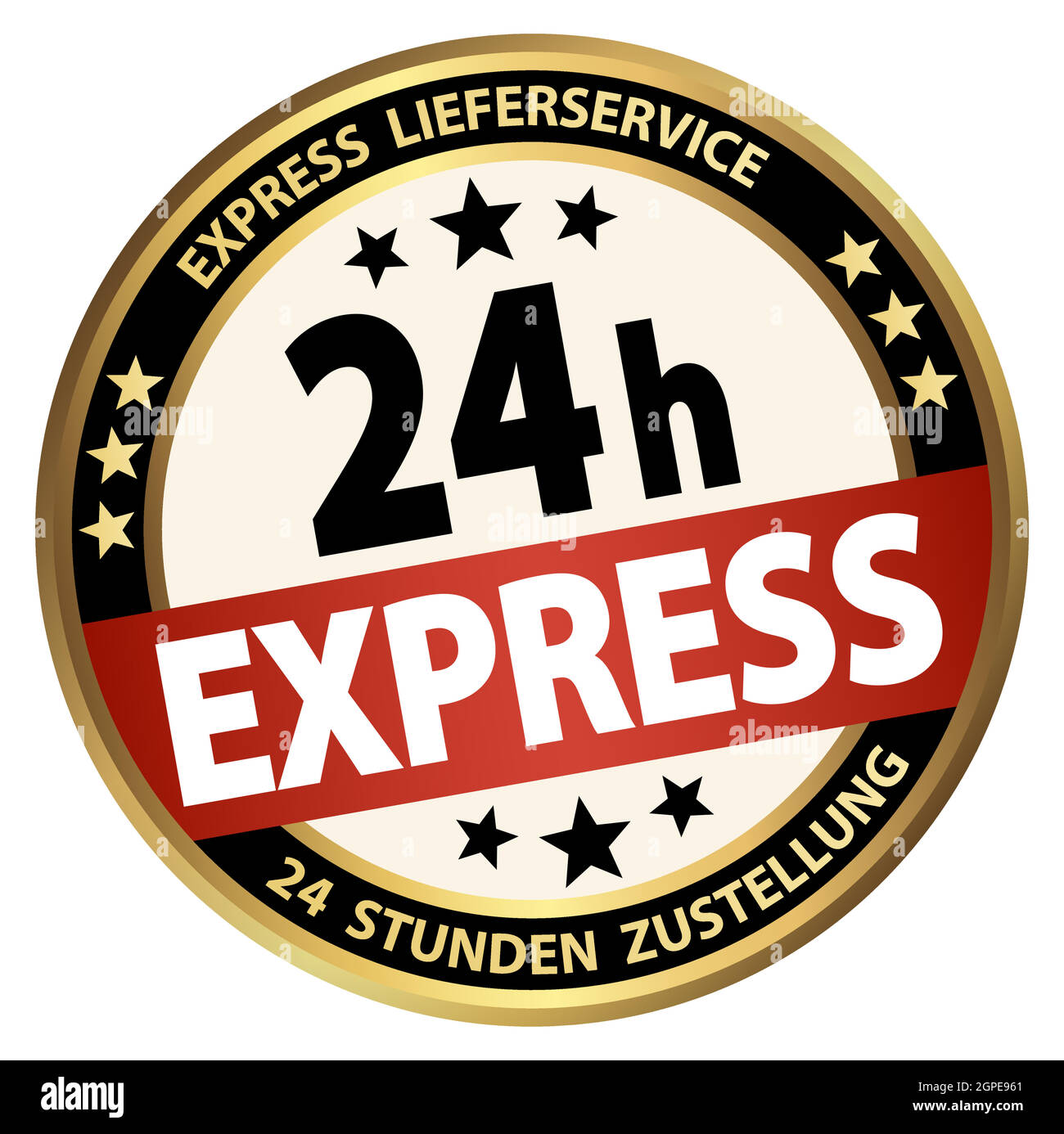 Round Business Button - 24 Stunden Express (deutsch) Stock Vektor