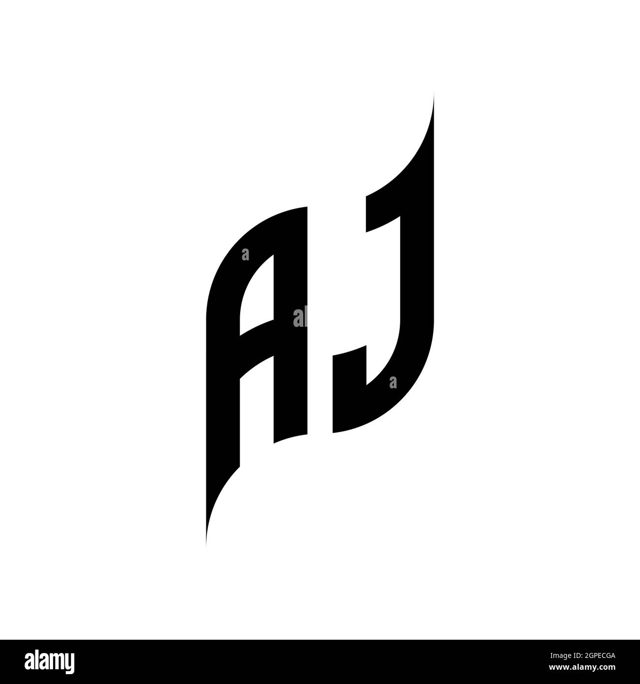 AJ Monogram – Vorlage für geometrische Formen. Monogram anfänglicher Design-Vektor auf weißem Hintergrund isoliert Stock Vektor