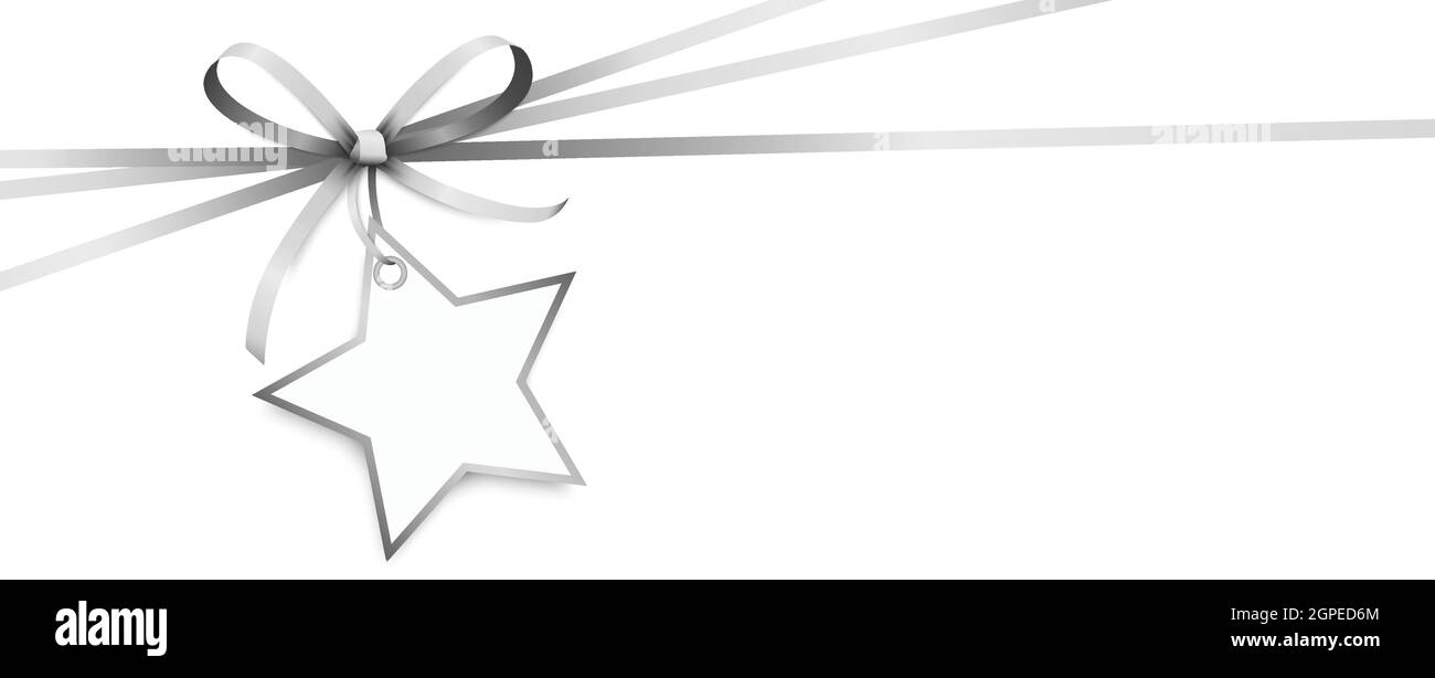 Goldene Schleife mit weihnachtsstern Anhänger hängen Stock Vektor