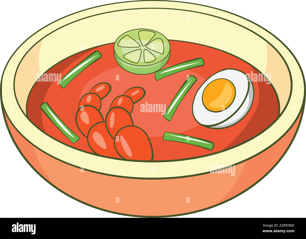 Asiatische Suppe Symbol, Cartoon-Stil Stock Vektor