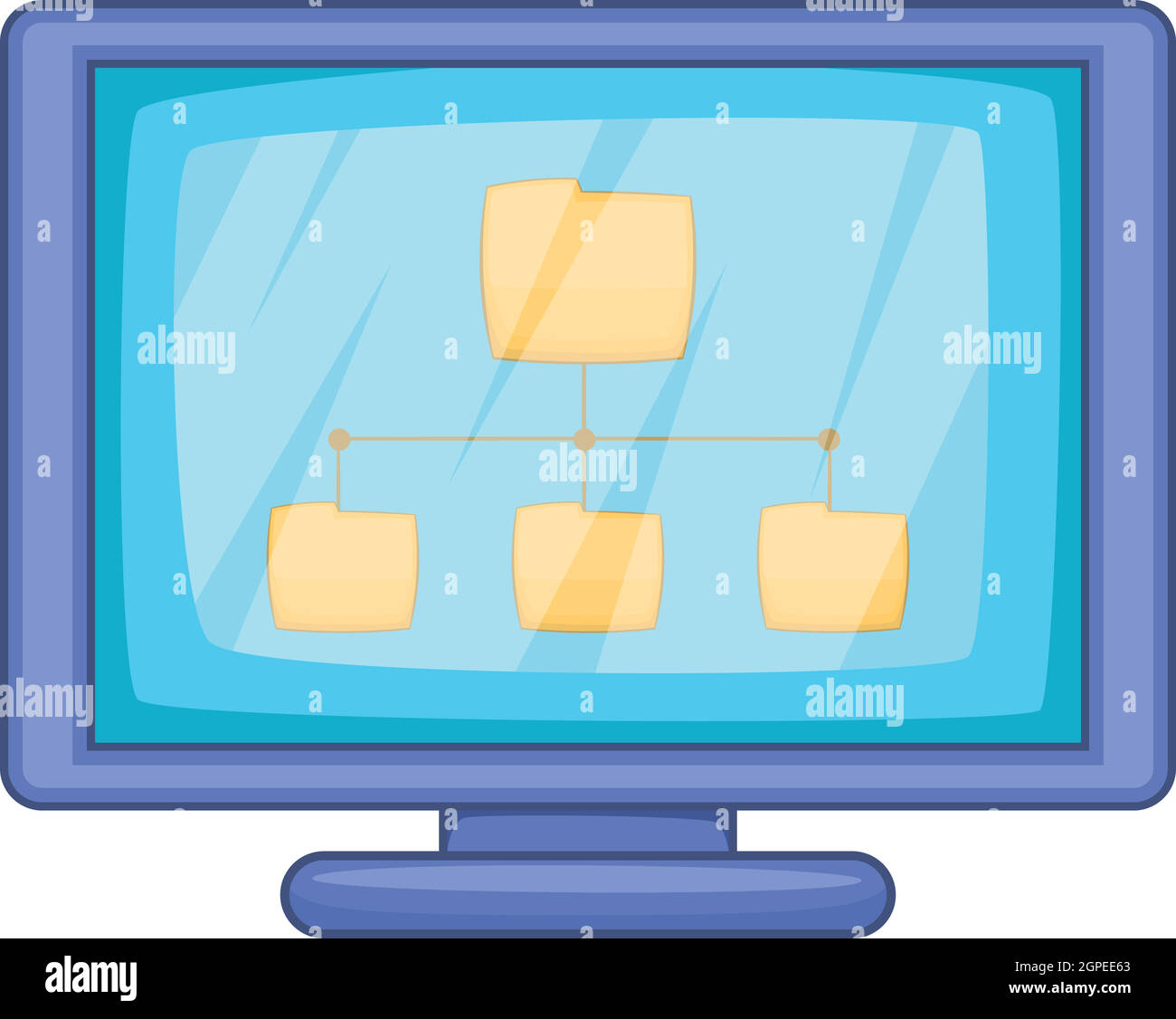 Desktop-Ordner Symbol, Cartoon-Stil Stock Vektor