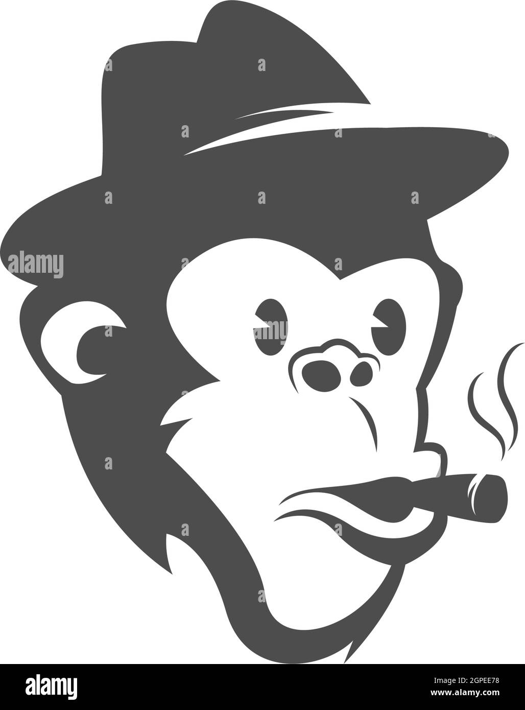 Monkey Logo Symbol Illustration Vektor flaches Design Stock Vektor