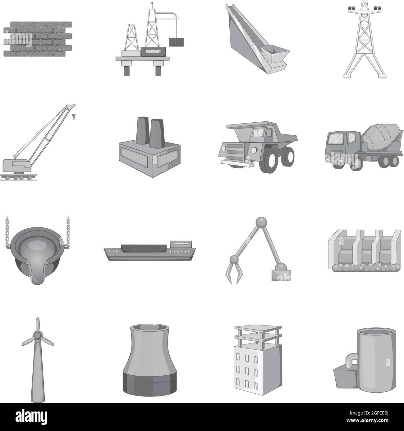 Industrial Engineering Icons set Stock Vektor