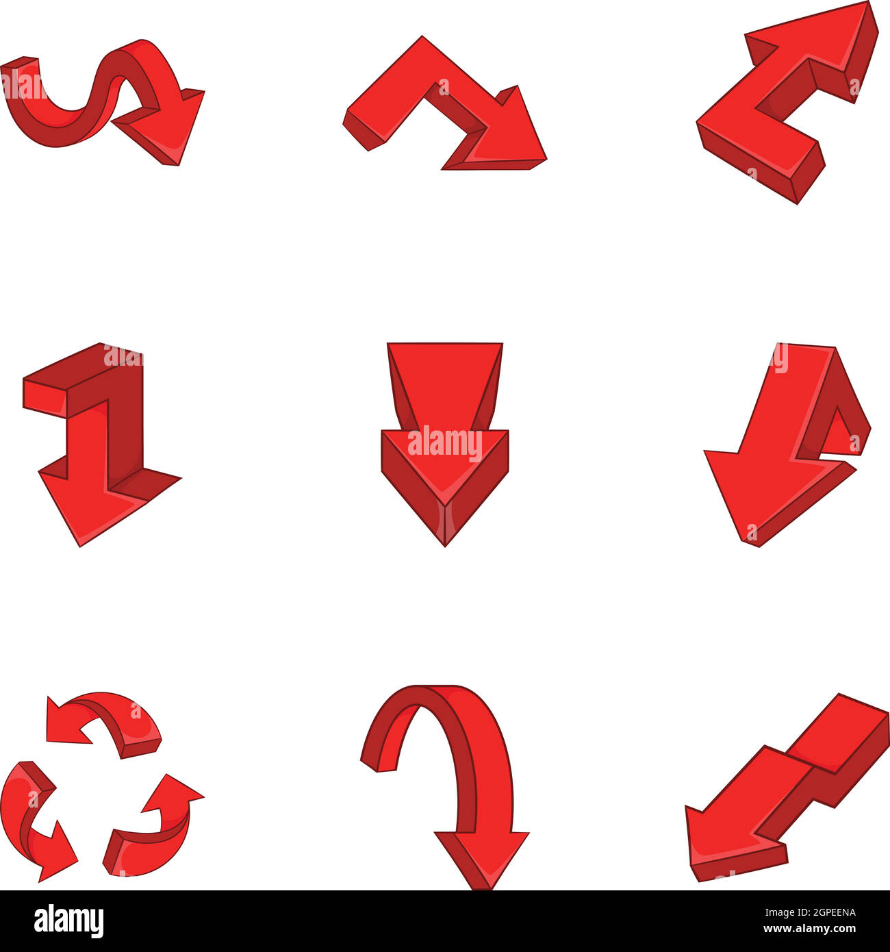 Symbole Indexsatz, Cartoon-Stil Stock Vektor