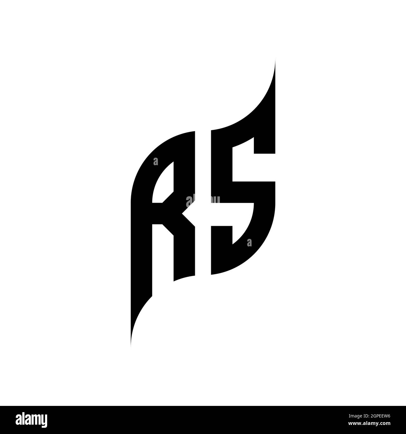 RS Monogram – Schablone für geometrische Formen. Monogram anfänglicher Design-Vektor auf weißem Hintergrund isoliert Stock Vektor