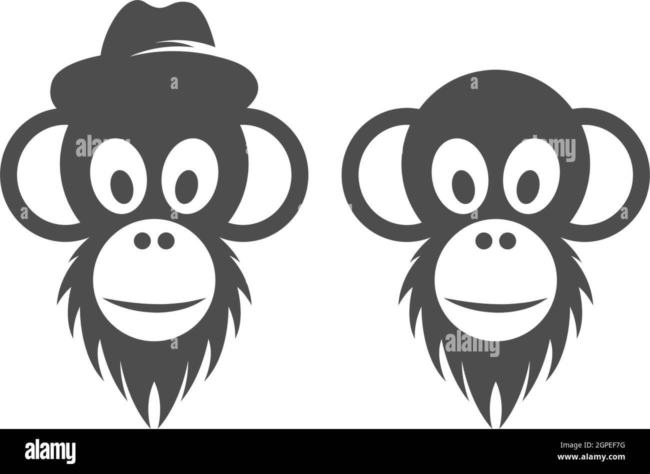 Monkey Logo Symbol Illustration Vektor flaches Design Stock Vektor Monkey Logo Symbol Illustration Vektor flaches Design Stock Vektor