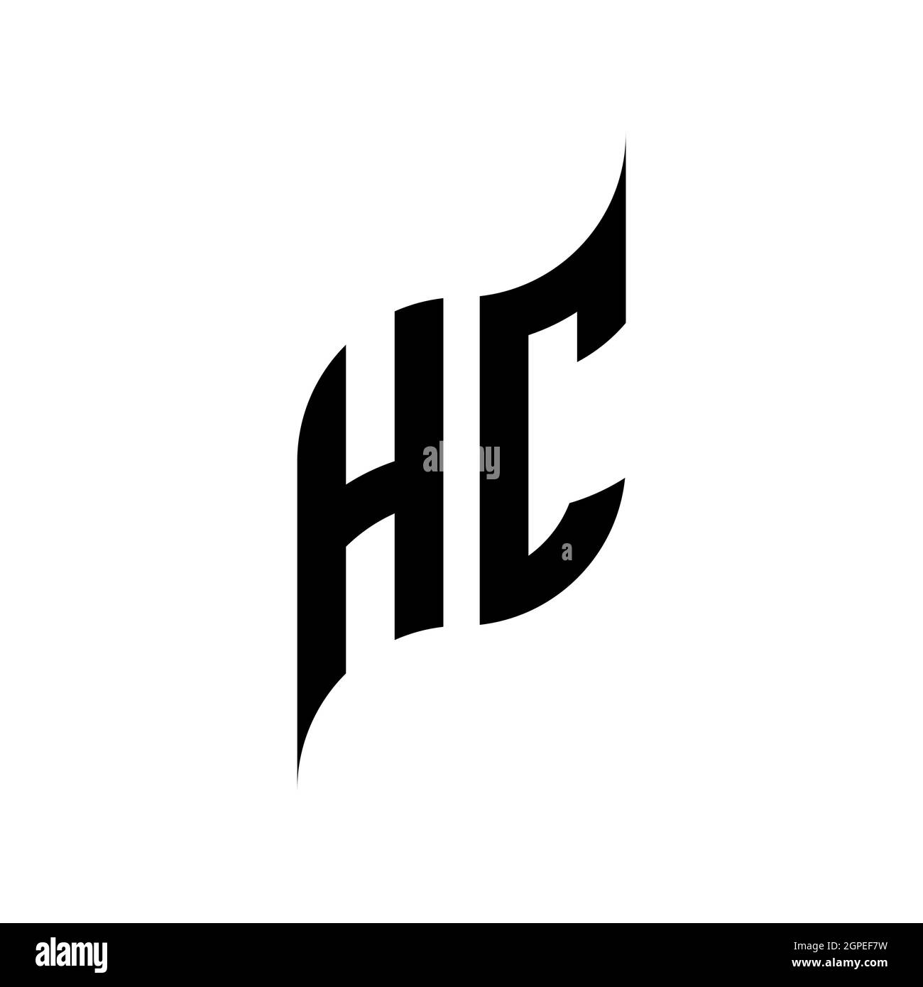 HC Monogram – Vorlage für geometrische Formen. Monogram anfänglicher Design-Vektor auf weißem Hintergrund isoliert Stock Vektor