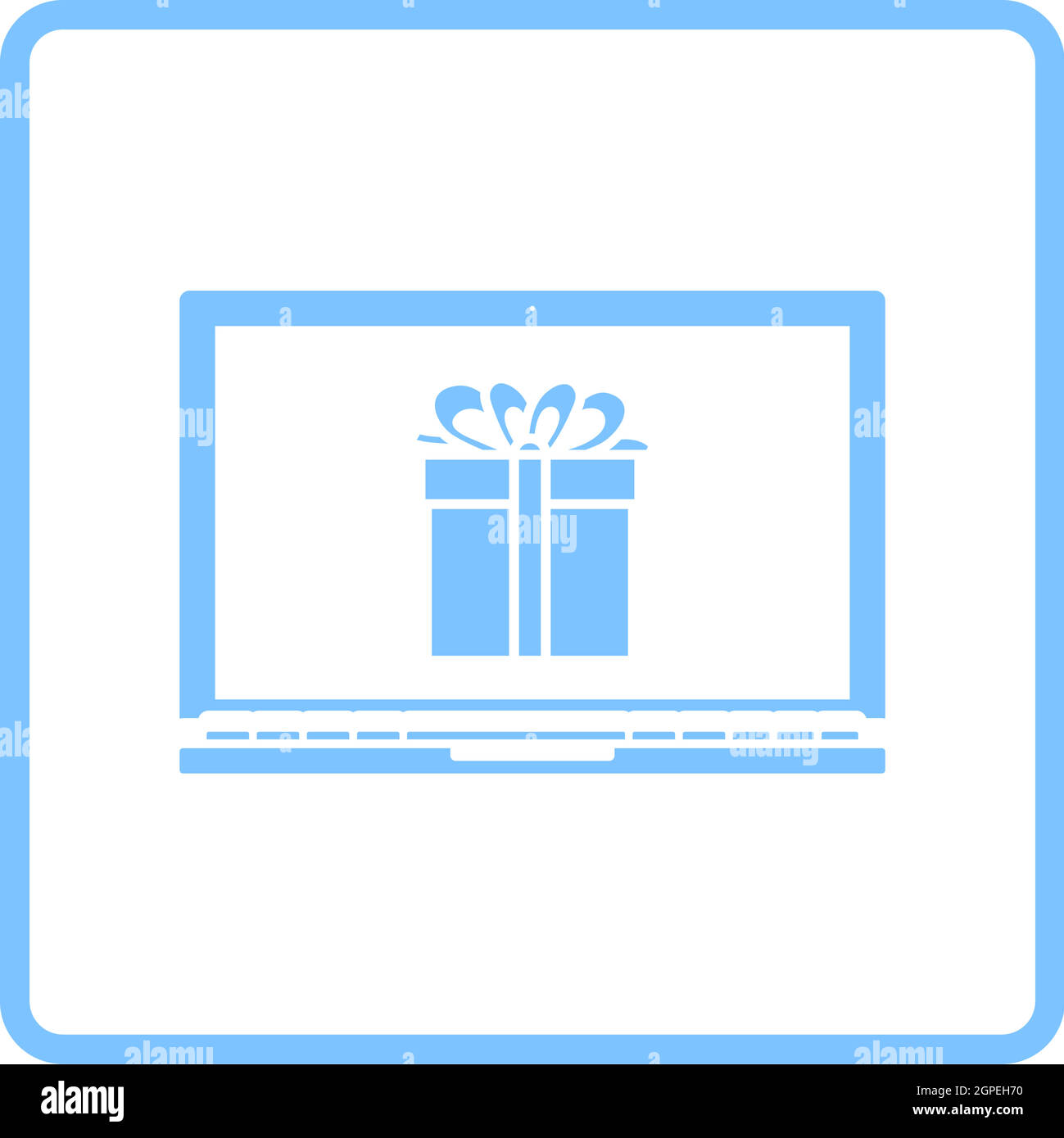 Laptop Mit Symbol Für Geschenkbox Auf Dem Bildschirm Stock Vektor