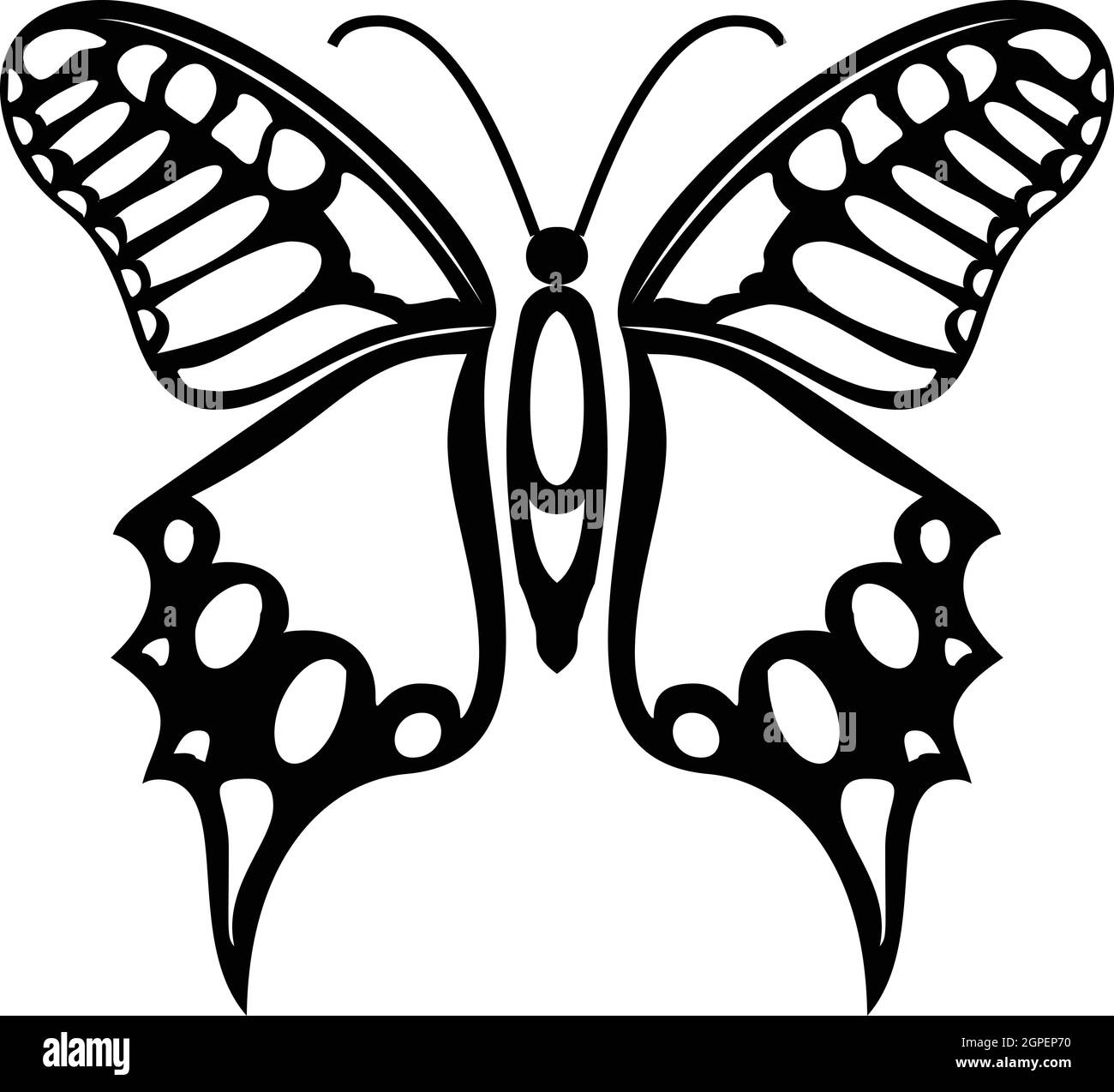 Flatternden Schmetterling Symbol, einfachen Stil Stock Vektor