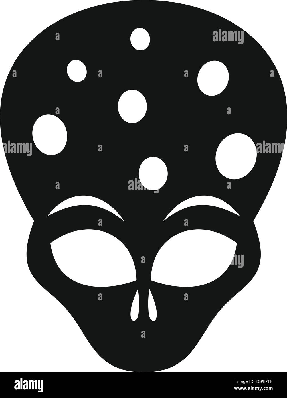 Außerirdisches alien Kopf Symbol, einfachen Stil Stock Vektor