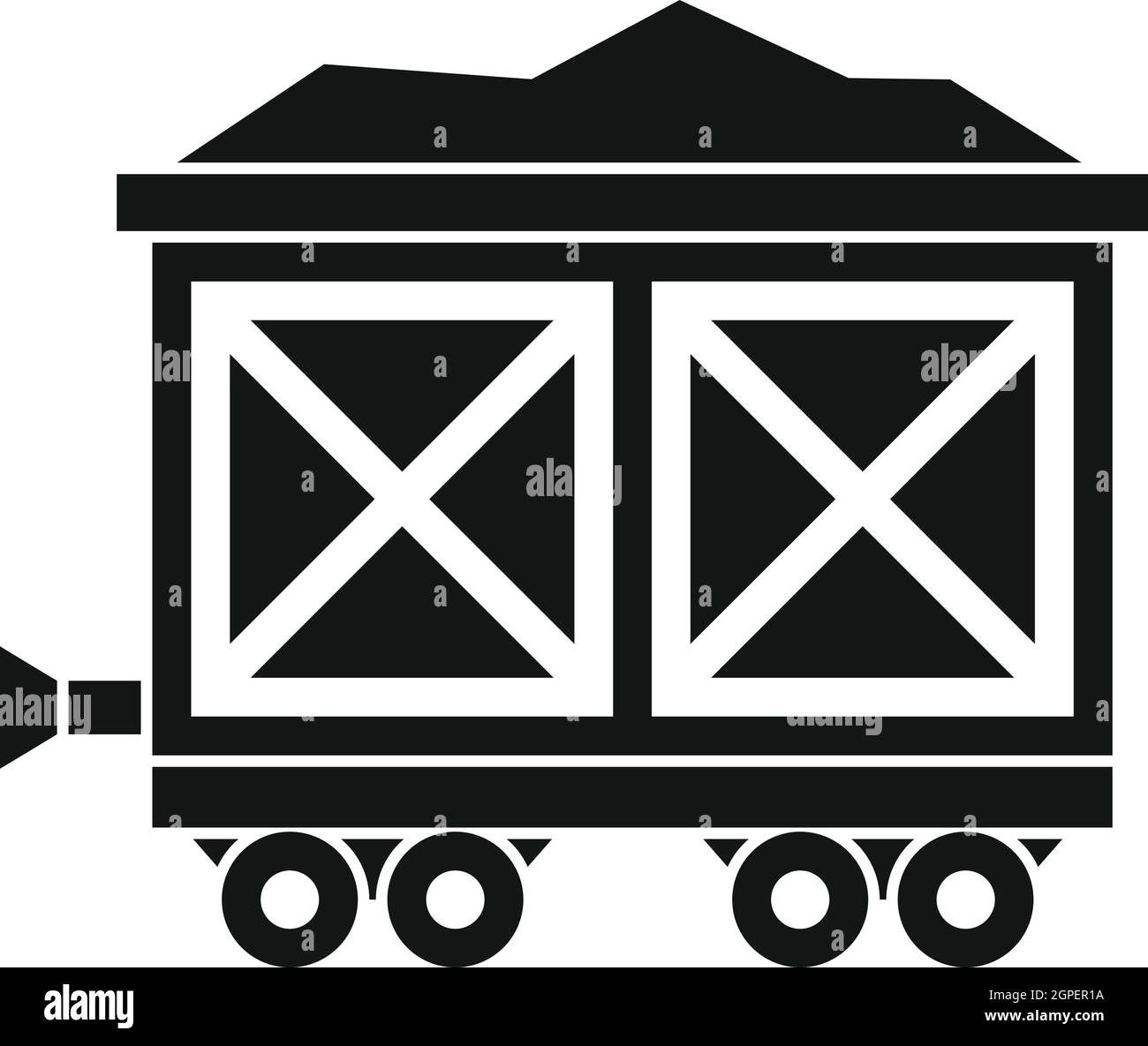 Warenkorb auf Rädern mit gold Symbol, einfachen Stil Stock Vektor