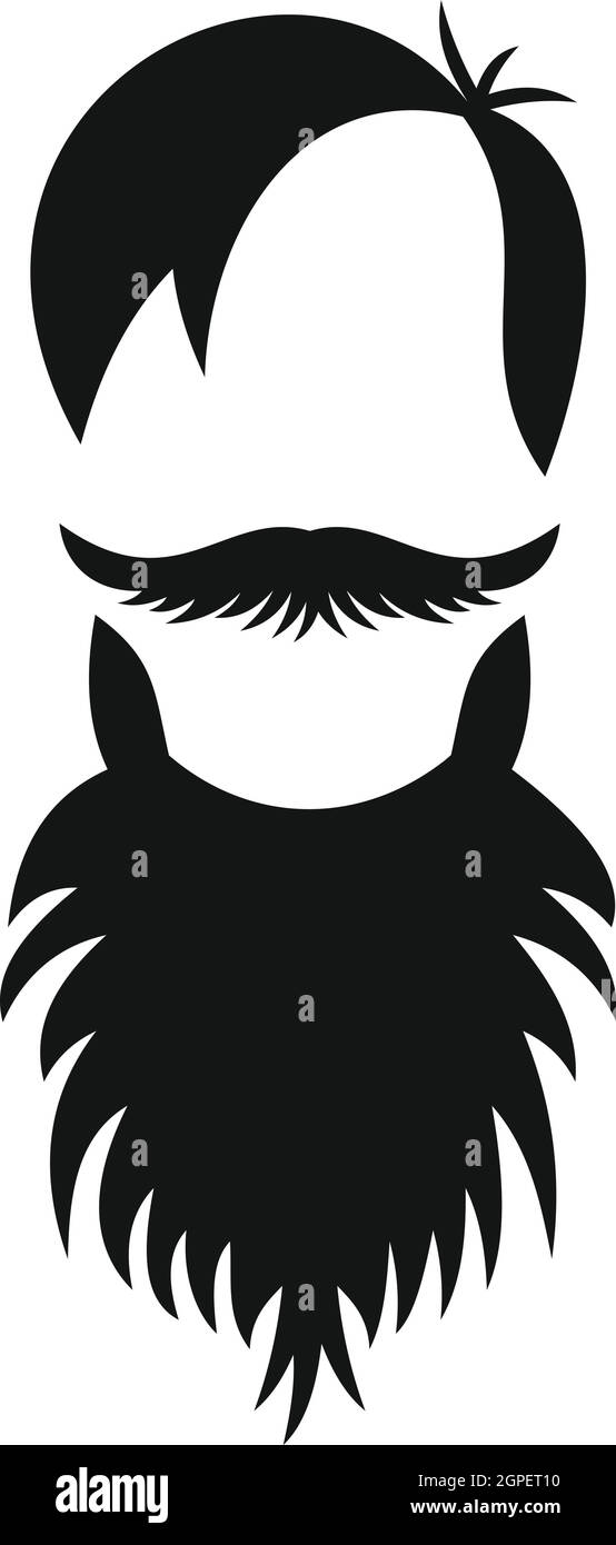 Männlichen Avatar mit Bart Symbol, einfachen Stil Stock Vektor