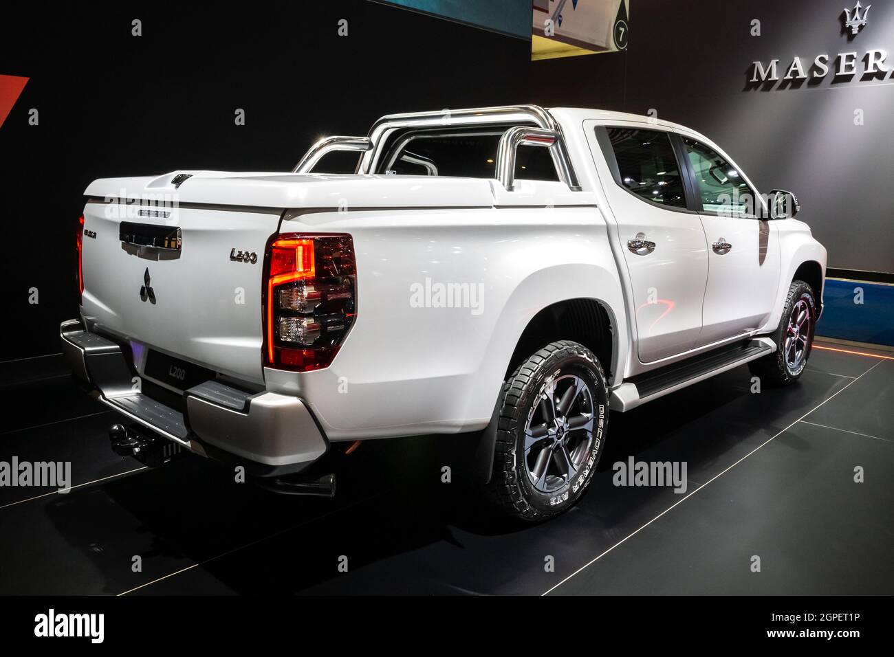 Mitsubishi L200 Pick-up-Truck-Modell auf der Autosalon 2020 Motor Show gezeigt. Brüssel, Belgien - 9. Januar 2020. Stockfoto