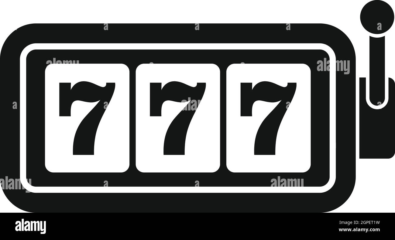 Lucky Seven auf Slot-Maschine-Symbol, einfachen Stil Stock Vektor