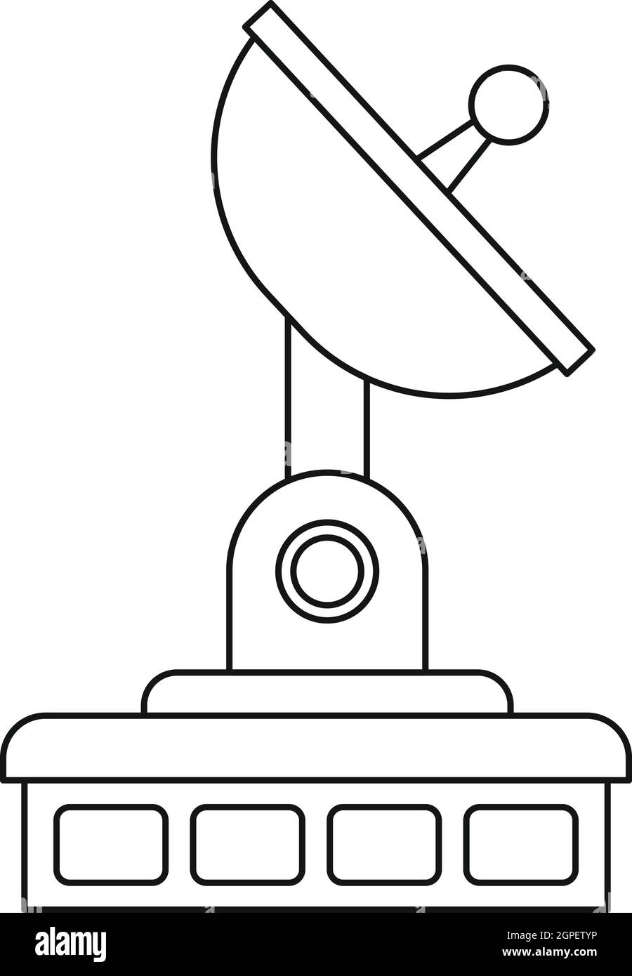 Sat-Sender Symbol Umriss Kommunikationsstil Stock Vektor