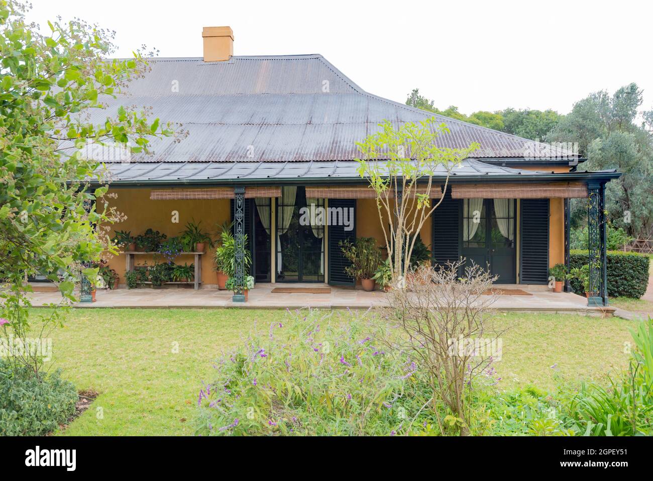 Die Elizabeth Farm in der Nähe von Parramatta war 1793 das georgianische Kolonialhaus von John und Elizabeth MacArthur und wird heute von den Sydney Living Museums aufbewahrt. Stockfoto