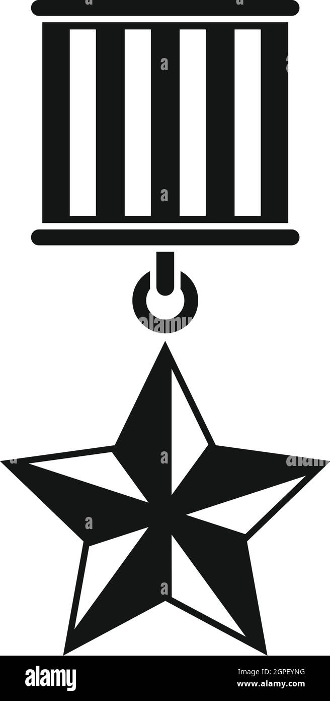 Medaille Sternsymbol, einfachen Stil Stock Vektor