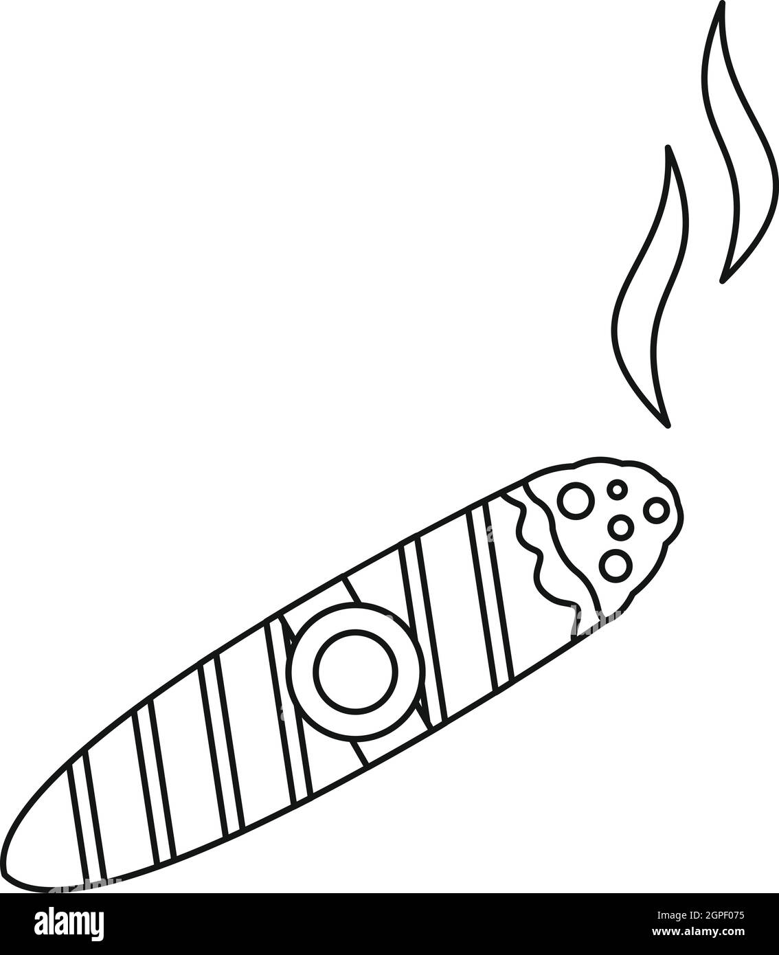 Zigarre verbrannten Symbol, Umriss-Stil Stock Vektor