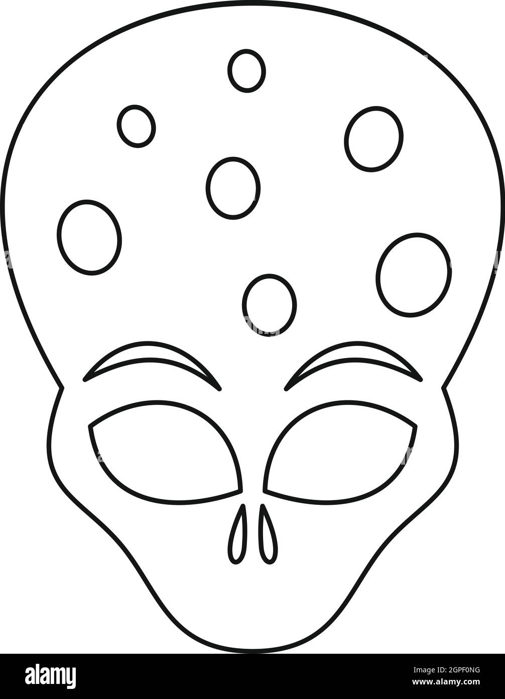 Alien-Symbol, Umriss-Stil Stock Vektor