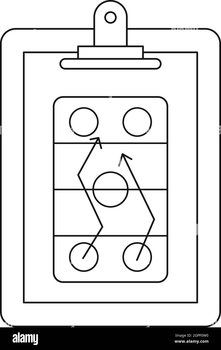 Spielplan-Symbol, Umriss-Stil Stock Vektor