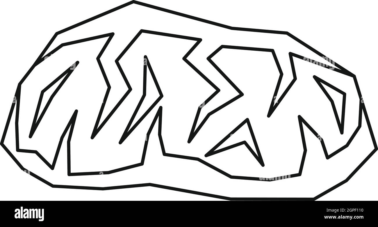 Gold-Bergbau-Symbol, Umriss-Stil Stock Vektor