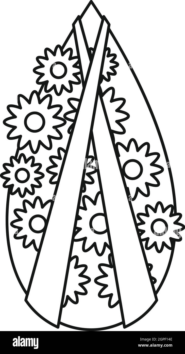 Denkmal-Kranz-Symbol, Umriss-Stil Stock Vektor