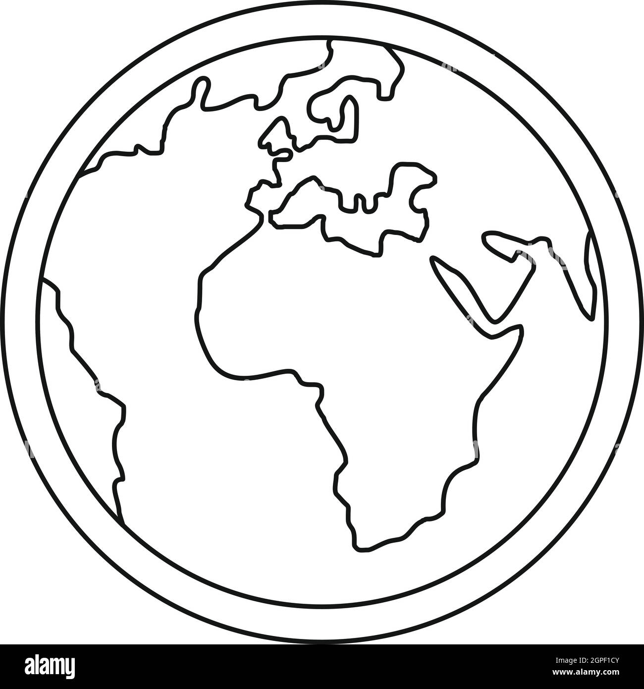 Planet Earth-Symbol, Umriss-Stil Stock Vektor