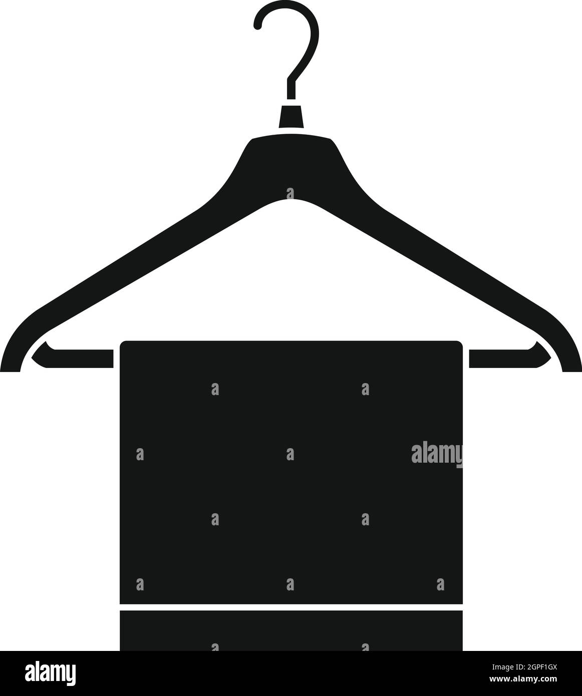 Kleiderbügel mit Tuch Symbol, einfachen Stil Stock Vektor