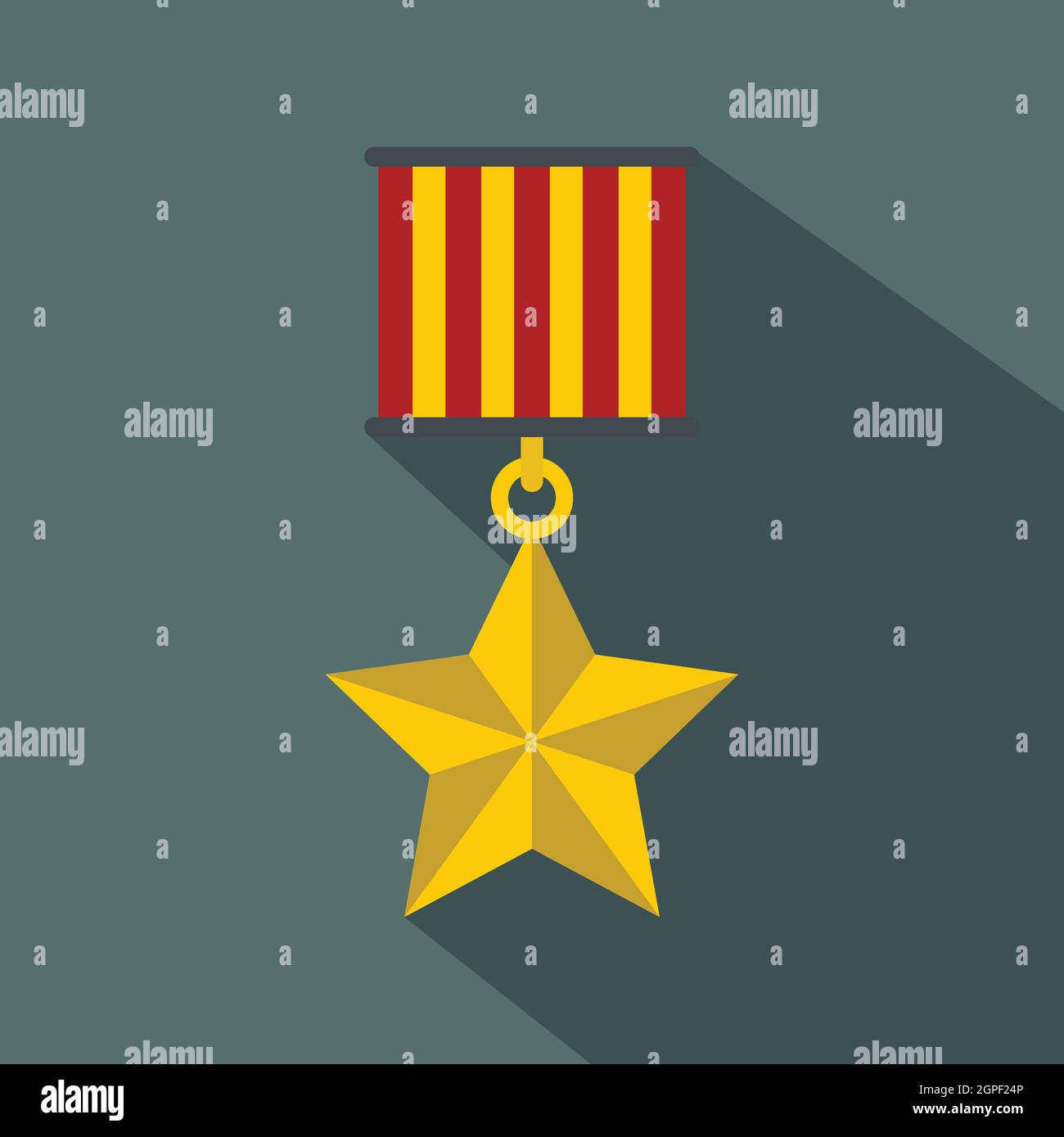 Stern-Symbol, flachen Stil-Medaille Stock Vektor