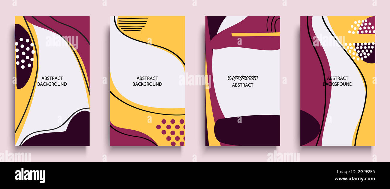 Social-Media-Geschichten und Post Creative Art-Konzept für Web-Design. Werbebroschüre, geometrische Doodle minimal Muster Hintergrund. Vektorgrafik für Werbevorlagen für Nachrichten. Trendige Farben Stock Vektor