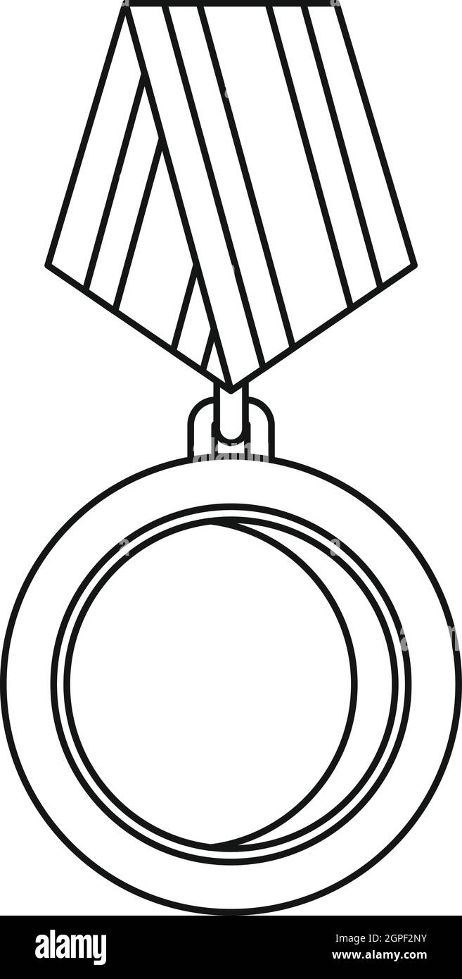 Sieg-Medaille Symbol, Umriss-Stil Stock Vektor